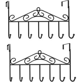 خطافات فوق الباب، عبوتان من شماعات الباب مع 7 خطافات، رف مناشف معلق معدني، منظم الجزء الخلفي من الباب للمناشف والملابس والمفاتيح والأرواب والقبعات in Kuwait