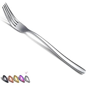 Dinner Forks 6 Piece, Stainless Steel Forks Silverware Set, Dessert Forks, Table Forks, Salad Forks for Home, Kitchen or Restaurant, Dishwasher Safe (Silver-8 Inch)