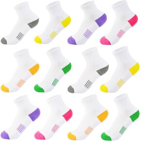 Marchare Kids Athletic Socks Boy Crew Socks Arch Support Kids Quarter Sport Socks Cotton Cushioned Socks