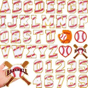 40 Pcs Football Iron on Patches Football Chenille Letters Patches Sports Numbers Applique Fabric Embroidered Letter Iron on Patches Chenille Patches for Clothing Repair Bowl Party Gifts