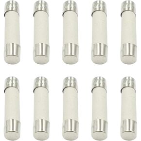 30A 250V Ceramic Fuse 6x30mm Cartridge Fast Blow Tube for Power Strip Experiment Circuit Appliance Repair - (10 Pcs)