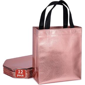 Iioscre 8PCS Christmas Gift Bags,Large Christmas Bags with Handles,Christmas Treat Bags for gifts,Non-Woven Christmas Goodie Bag,Reusable Xmas holiday gift bags for Party New Year, 12.8 * 9.8 * 6.7in