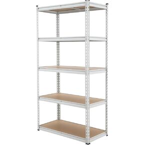Garage Storage Shelves, 5-Tier Utility Shelves, Adjustable Storage Shelves, Industrial Shelving, Load 3860 Lbs Heavy Duty Storage Shelves for Garage Kitchen Basement Laundry Pantry,Black
