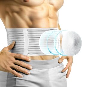 BraceAbility Hernia Belt for Men & Women | Stomach Truss Binder with Compression Support Pad for Abdominal, Umbilical, Navel & Belly Button Hernias (8", Small/Medium)