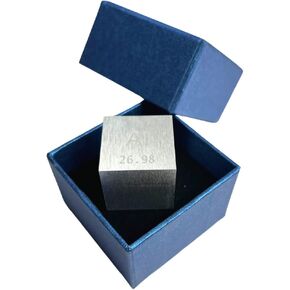 Aluminum Cube 1" Aluminum Element Metal Cube for Element Collection Periodic Table Collection (Aluminum)