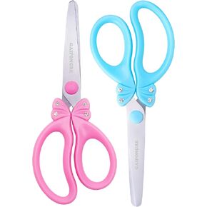 Kids Scissors,Child Scissors,Scissors For Kid,Girls Scissors,Safety Scissors Suitable For Kids Ages 4-8,Girl's gift,Color SET 2
