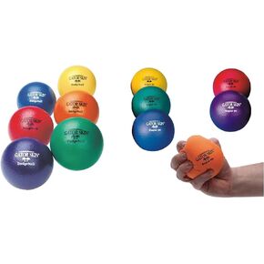 S&S Worldwide Gator Skin Foam Dodgeballs - Easy Grip Starter Balls, Low Density Foam for No Sting, Durable Coating, Tear and Puncture Resistant, 6 inch Small Size for Kids, Multicolor, 6 Pack