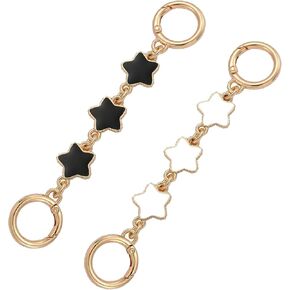 2 Pieces Bag Extender Chain Strap, Heart Star Shape Cute Purse Extender Strap Charms Replacement for Purse Handbag