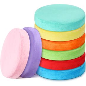 8 Pcs Round Floor Pillows for Kids Toddler 15'' Classroom Soft Seating Cushions Flexible Classroom Seats Chair Cushions for Reading Corner Playroom Elementary Daycare Preschool Kindergarten
