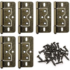 LC LICTOP Non-Mortise Door Hinges Antique Bronze 3 Inches Butterfly Door Hinges 6pcs