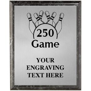 Crown Awards Bowling Plaques, Personalized 250 Game Bowling Trophy Plaque Award, Great Custom Engraved Bowling Team Gifts Prime