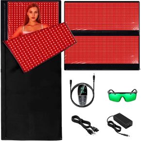 Red Light Therapy for Body, Red Light Therapy Pad 2560 LEDs Red Light Therapy Mat 660nm Red Light-Therapy& 850nm Infrared Light Device for Face and Body Large Blanket for Pain Relief Skin Health