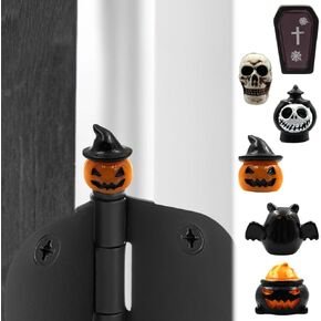 Gothic Hinge Heads Decorative Topper for Halloween - Magnetic Hinge Head Home Decoration - Spooky Hinge Head Toppers Set of 6