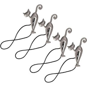 4Pcs Cat Curtain Tiebacks, Cute Magnetic Curtain Tiebacks Animal Decorative Curtain Tie Curtain Decorative Rope Holdbacks for Home