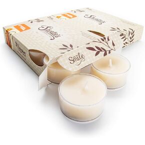 Vanilla Bean Premium Tealight Candles Multi Pack - 12 Beige Highly Scented Tea Lights - Beautiful Candlelight - Made in The USA - Bakery & Food Collection