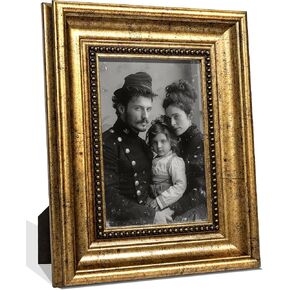 إطار صورة ذهبي عتيق من takfot مقاس 5x7، إطار صورة عتيق مزخرف للتركيب على الحائط أو سطح الطاولة، هدايا للأم والجدة وأصدقاء العائلة، ذهبي برونزي