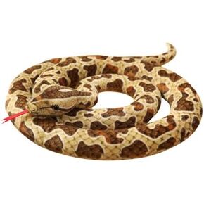 Simulated Python Snake Plush Toy Giant Piebald Python Long Stuffed Snake Plushie Pillow Children Boys Gift Home Decoration (Brown,110 inch)
