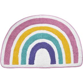 Allure Home Creation Rainbow Hearts 100% Cotton 33" x 22" Shaped Bath Rug