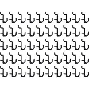 Sscon 50Pcs Pegboard Hooks J Shape Peg Hooks for Hanging Black