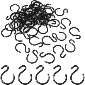 50 Pcs 1inch Small Hooks, Black S Hooks Mini Ornament Jewelry S Hooks Mini Hooks for Hanging
