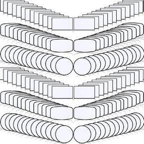 120 Pieces Sublimation Iron-on Patches Fabric Hat Patches 3 Shapes Blank Patches Round Rectangle Sublimation Patches Blank Repair Patches for DIY Crafts Clothing Repair, 3 Shape (White)