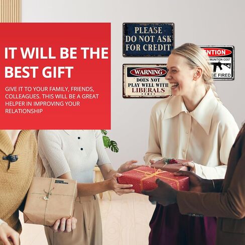 علامة قصدير معدنية عتيقة [6 قطع] إكسسوارات بار مضحكة عتيقة فريدة من نوعها لتزيين الحائط في المرآب ورجل الكهف ومطعم المطبخ ولوحة فنية لتزيين الحائط مقاس 12 × 8 بوصات in Kuwait