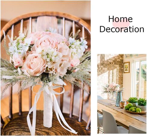 LESING Bridal Wedding Bouquets Artificial Rose Handmade Romantic for Bride Bridesmaid Holding Flowers, 11.8'' (Rose Bouquet-Pink) in Saudi Arabia