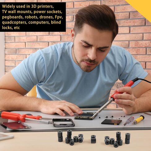 Pasimy 200 Pcs Black Nylon Spacers 1/2'' Thick, 1/2'' OD 0.194'' ID Nylon Spacers Plastic Washers Electrical Outlet Screw Spacers Black Round Spacers for Electrical Screws, Switch and Receptacle in Saudi Arabia