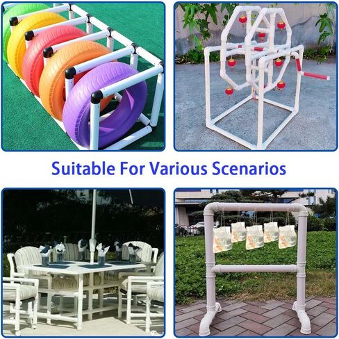 YSIL PVC Fittings Elbow Furniture Grade Connector 4 Way 2 Inch 5Pcs for DIY PVC Structure and Frame,Fits 2" Sch 40 PVC Pipes in Kuwait