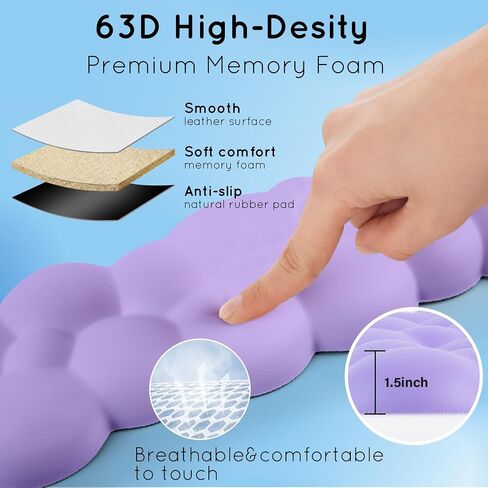 Cloud Wrist Rest for Computer Keyboard Arm Wrist Rest with Non-Slip Base Extended Wrist Rest Ergonomic Memory Foam for Keyboard and Mouse Typing Pain Relief, Office, Gaming, Computer in Kuwait
