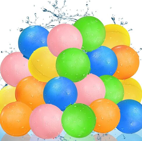 SOPPYCID Reusable Water Balloons Magnetic: Water Balloons for Kids Adult - Summer Outdoor Pool Beach Toys - 12 Pack Soft Water Bombs - Quick Fill Self Sealing Water Balls in Kuwait