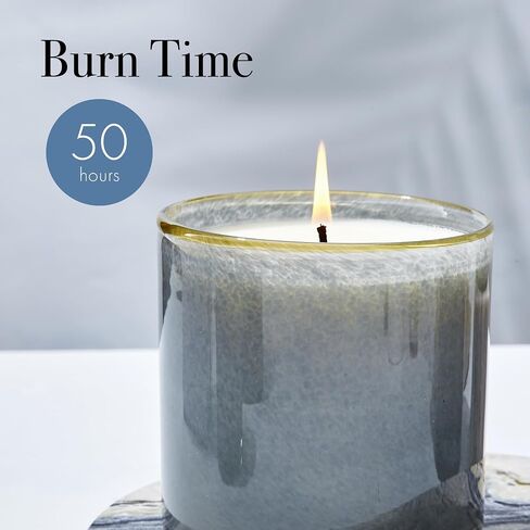 LAFCO New York Classic Candle, Midnight Cactus - 6.5 oz - 50-Hour Burn Time - Reusable, Hand Blown Glass Vessel - Made in The USA in Saudi Arabia