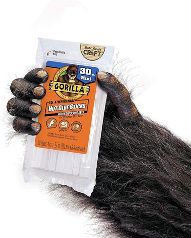 Gorilla Hot Glue Sticks, Mini Size, 4" Long x .27" Diameter, 30 Count, Clear, (Pack of 1) in Saudi Arabia