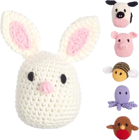 LEISURE ARTS Pudgies Animals Crochet Kit, Piggy, 3", Complete Crochet kit, Learn to Crochet Animal Starter kit for All Ages, Includes Instructions, DIY amigurumi Crochet Kits in Kuwait