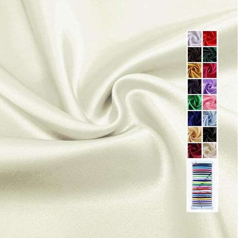 Black Satin Fabric 60 Inch by 1 Yards Solid Silky Charmeuse Fabrics for Wedding Decoration Table Cover DIY Dress Fashion Backdrop Crafts Support in Saudi Arabia