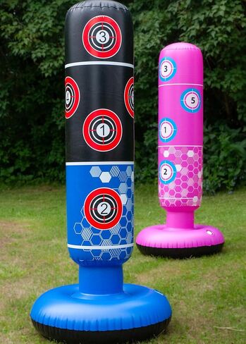 كيس ملاكمة قابل للنفخ للأطفال مع قفازات - 66 بوصة دمية ملاكمة للأعمار من 5 إلى 12 عامًا - هدايا رياضية للأولاد - ألعاب رائعة للأطفال - مجموعة ملاكمة لممارسة الكاراتيه، التايكوندو، فنون القتال المختلطة in Kuwait