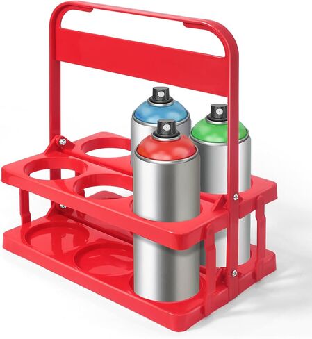 Kevenal Portable Spray Can Holder, Paint Bottle Organizer for Garage & Home, 6 Holes Spray Bottle Storage Rack, Spray Bottle Organizer - Black in Saudi Arabia