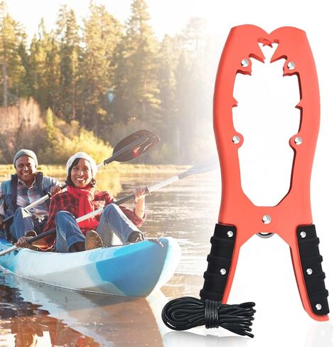 Qidoe Canoe Anchor Gripper, Kayak Anchor Grip with 16.5ft Paracord and Snap Hook Boat Gripper Brush Clamp Anchor with Teeth to Anchor Float, Canoe, Boat for Fishing Boating Camping Kayaking in Saudi Arabia