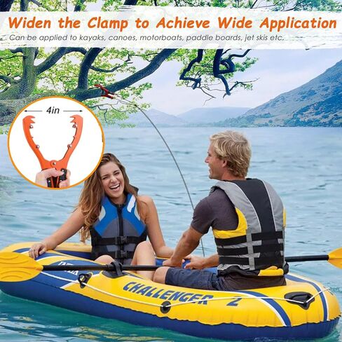 Qidoe Canoe Anchor Gripper, Kayak Anchor Grip with 16.5ft Paracord and Snap Hook Boat Gripper Brush Clamp Anchor with Teeth to Anchor Float, Canoe, Boat for Fishing Boating Camping Kayaking in Saudi Arabia