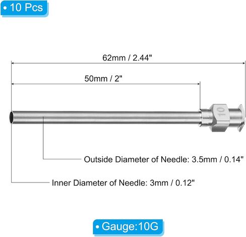 PATIKIL Blunt Tip Dispensing Needle 8G, 10 Pcs 2 Inch Stainless Steel Liquid Dispenser Needles with Lure Lock for Refilling Liquid Inks Adhesives Glue in Saudi Arabia