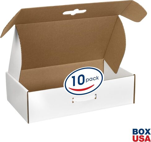 BOX USA BMCC4 18 1/4"L x 11 3/8"W x 4 1/2"H, White (Pack of 10) in Saudi Arabia