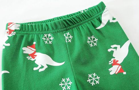 بيجامات عيد الميلاد بأكمام طويلة للأولاد الصغار منقوشة Pjs للأطفال على شكل ديناصور مجموعات ملابس عيد الميلاد للأطفال الصغار من سن 2 إلى 7 سنوات in Kuwait