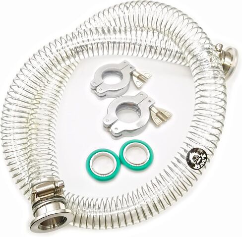 KF25 PVC bellow PVC Reinforced Hose with KF25 Flange Fittings for foreline Vacuum Application (6ft / 1828 mm KF25 flange) in Saudi Arabia