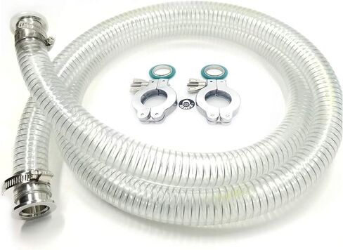 KF25 PVC bellow PVC Reinforced Hose with KF25 Flange Fittings for foreline Vacuum Application (6ft / 1828 mm KF25 flange) in Saudi Arabia