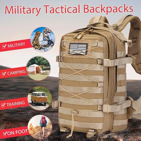 Military Tactical Backpack Waterproof 40L Large Army 3 Day Bug Out Bag Assault Pack Molle Rucksack and Tactical Gear Bag in Kuwait