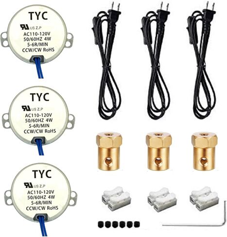 3PCS Synchronous Synchron Motor Turntable Motor Electric Synchron Motor for Cup Turner,cuptisserie,Tumbler Cup Rotator with 7mm Flexible Coupling 100-127VAC 50/60 Hz 4W CCW/CW (2.5-3RPM) in Saudi Arabia