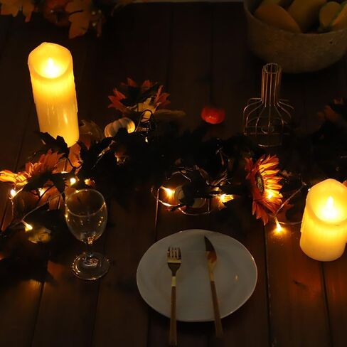 YHNJI 5.9ft سقوط أوراق القيقب إكليل، سقوط إكليل، عباد الشمس الاصطناعي اليقطين مابل ليف فاينز لعيد الشكر، عشاء، مدفأة، باب، إطار، مدخل، خلفية، ديكور in Kuwait