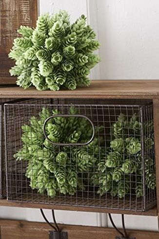 K&K Interiors 6 Inch Pineapple Grass Ball, Green in Saudi Arabia