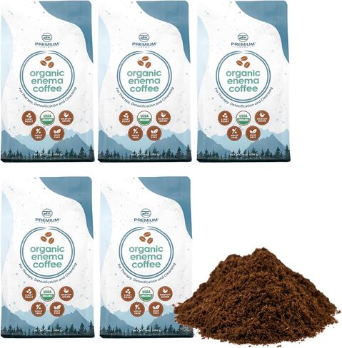 PE Premium Enema Organic Coffee for Enemas (1LB) Light Roast, Medium Ground. Ideal for Liver Cleansing, Colon Cleansing, Gerson Coffee Enemas (3 Pack) in Saudi Arabia