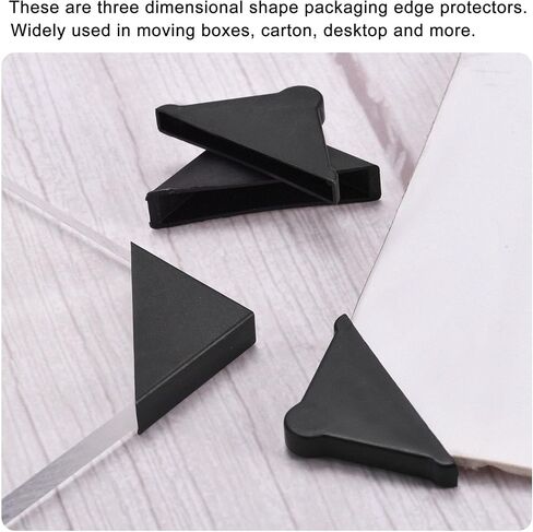 uxcell 20Pcs Plastic Corner Protectors 3x50mm Triangle Shape Glass Corner Guards Cushion for Corner Protection of Glass, Mirror, Tile, White in Saudi Arabia